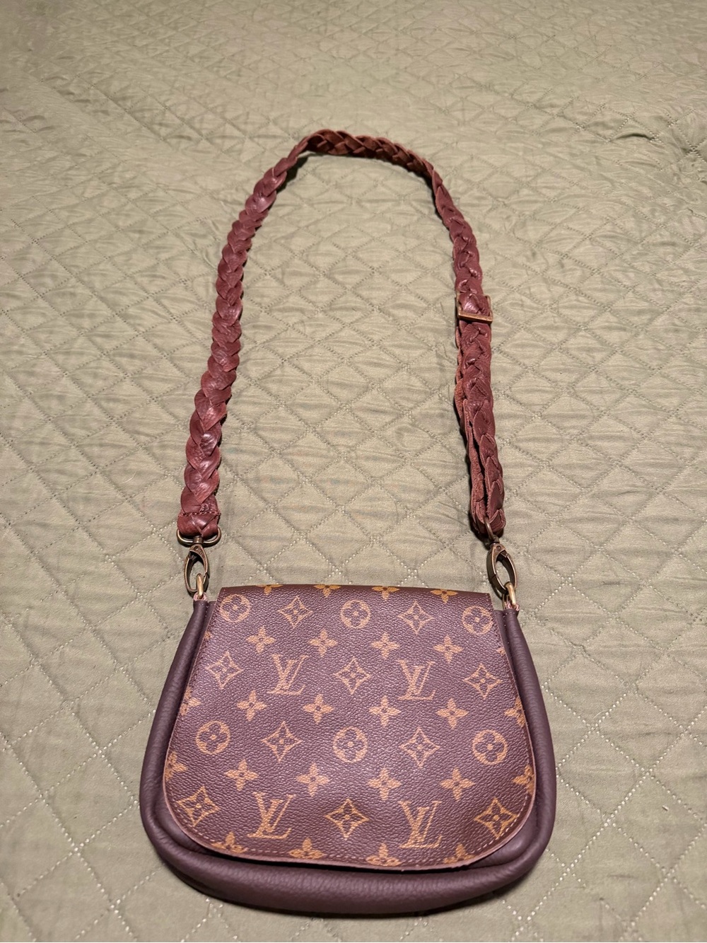 Louis Vuitton Mauve Monogram Braided-Strap Crossbody